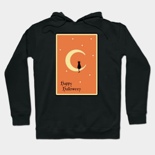 Black Cat Sat in the Moon Hoodie